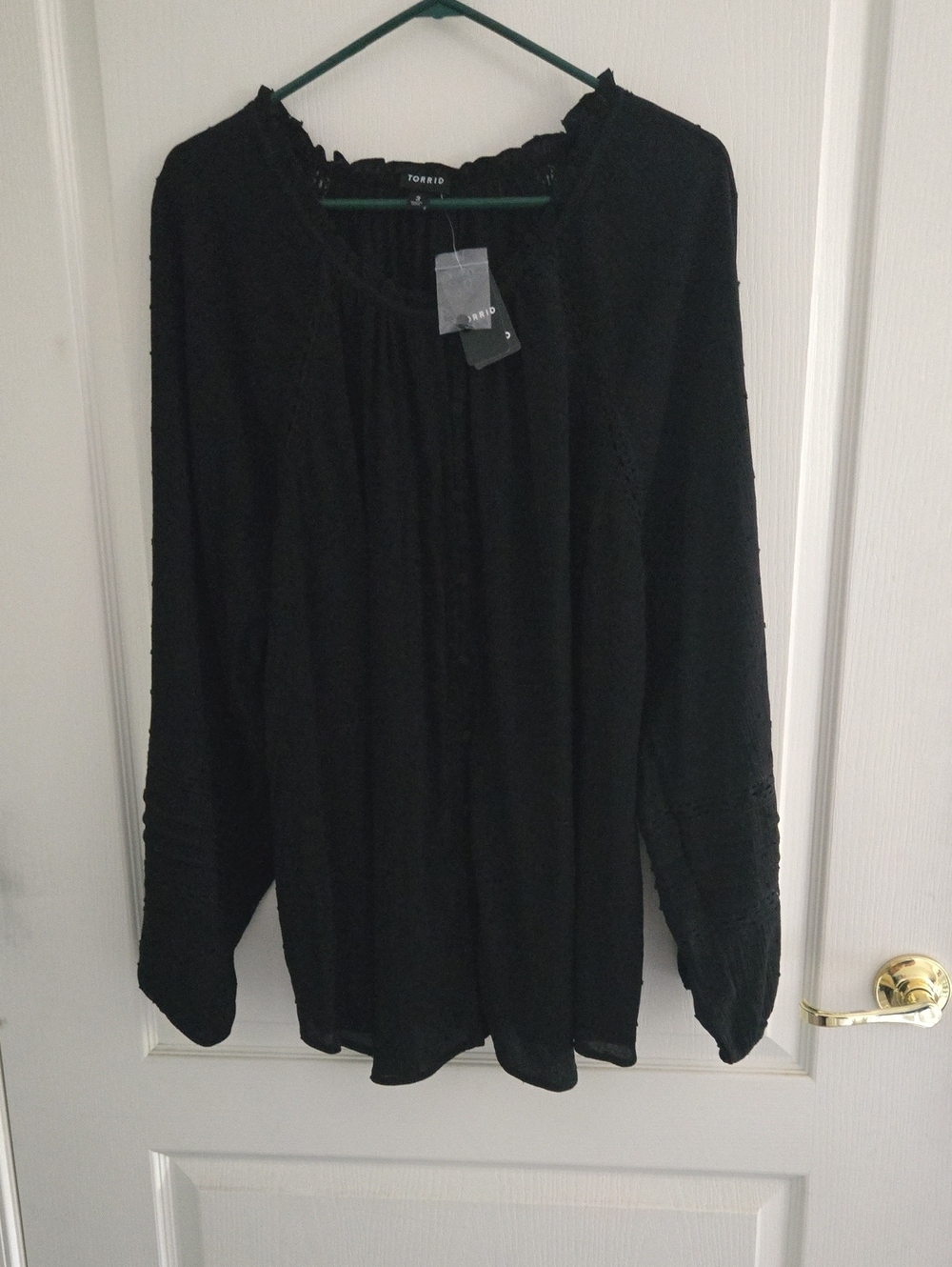 torrid Black Boho Peasant Top